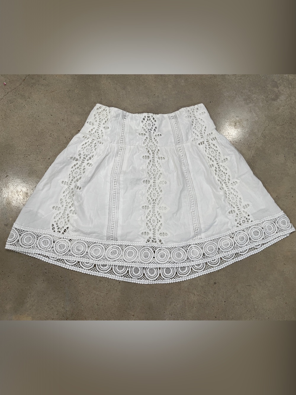 White House Black Market White Eyelet Circle Skirt